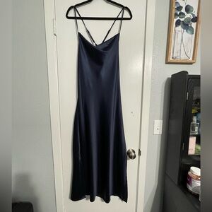 Dark Navy Satin Dress